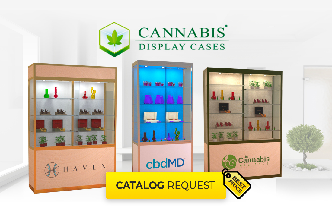 Cannabis Wall Upright Display Cases